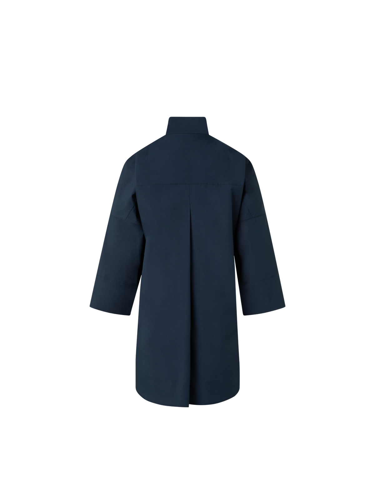 Designer Tunic Blouse in Cotton with Collar Knot - navy - blue