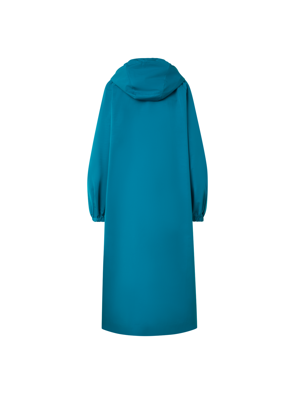 Designer Long Water Repellent Coat with Hood - blue