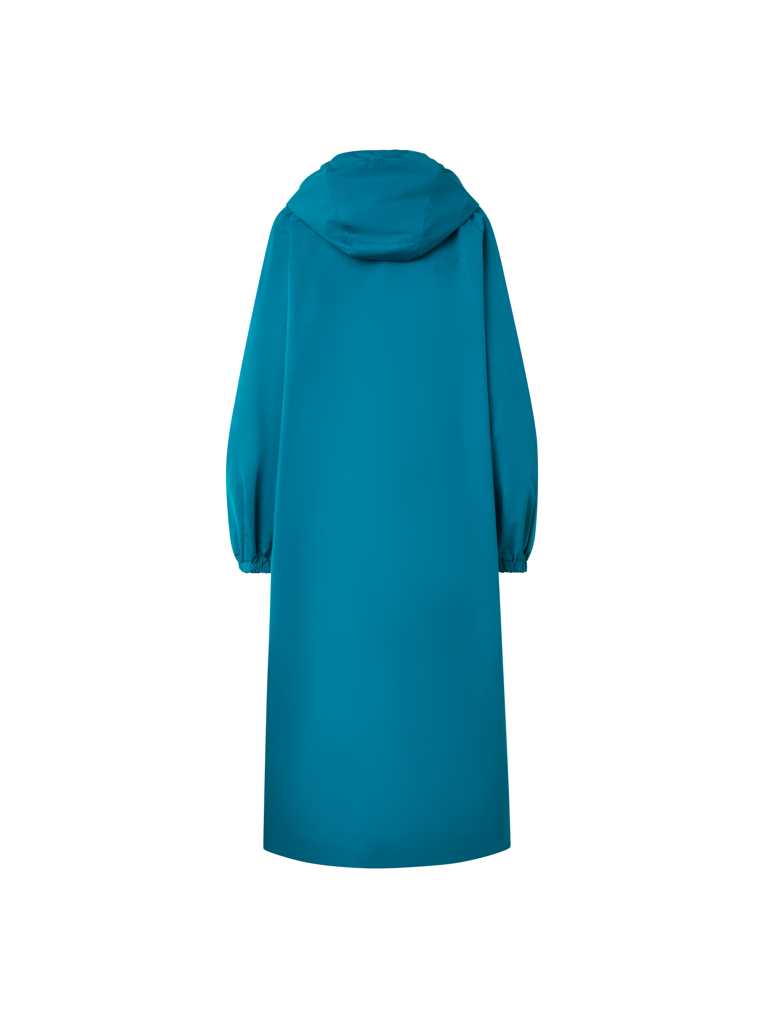 Designer Long Water Repellent Coat with Hood - blue