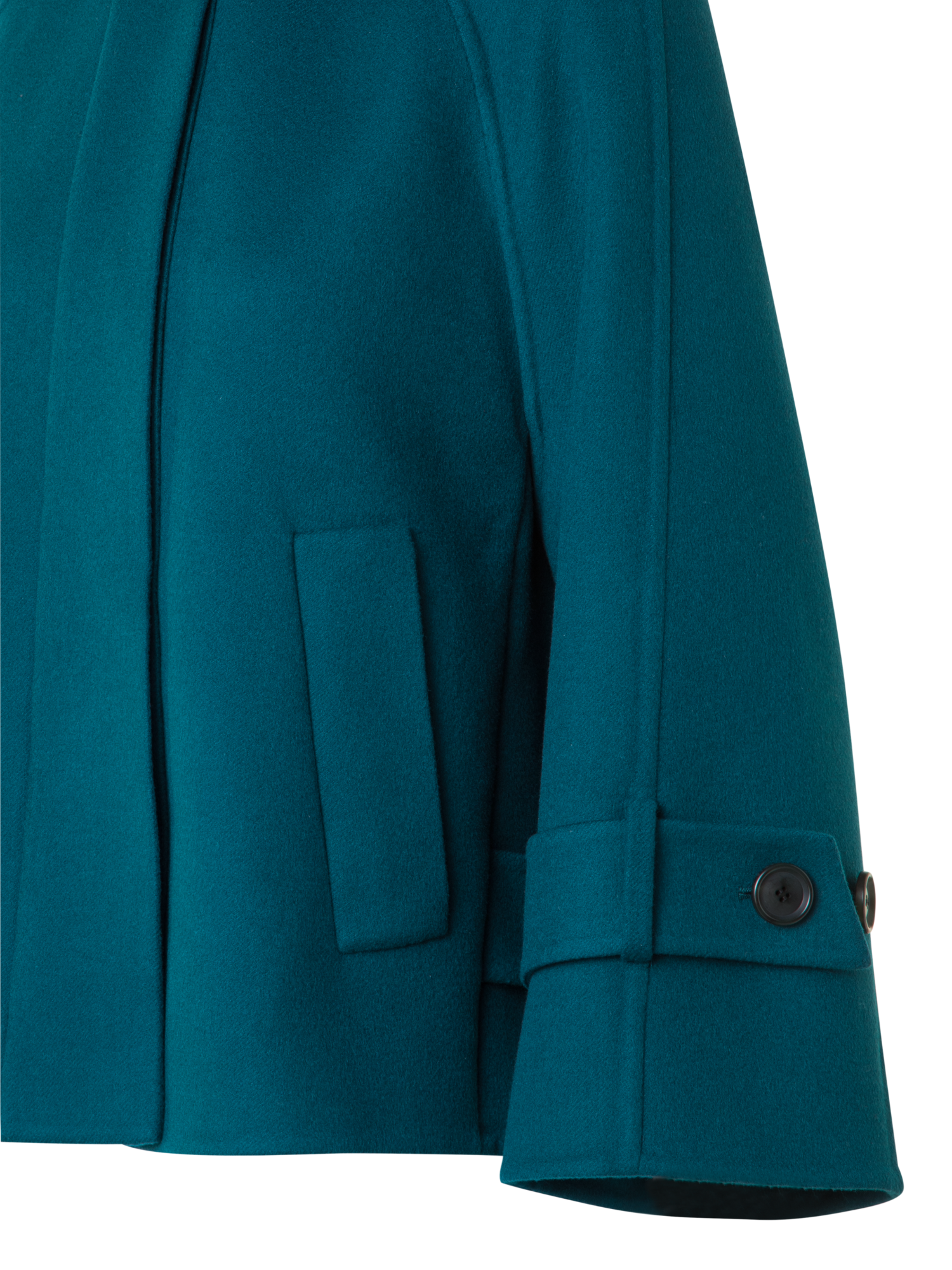 Designer Pure Cashmere Double-Face A-Line Jacket - green