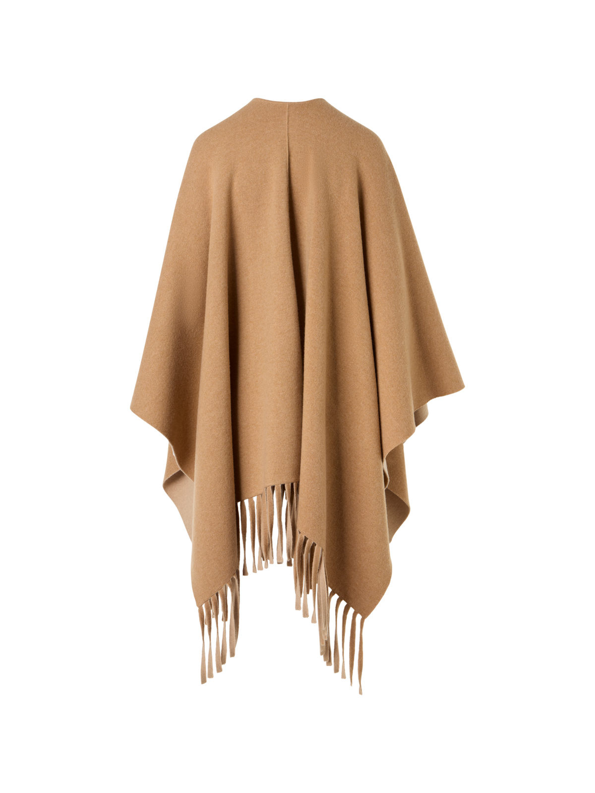 Designer Cashmere Double-Face Knit Cape - brown