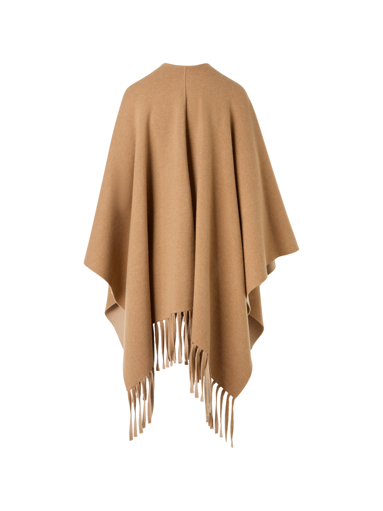 Designer Cashmere Double-Face Knit Cape - brown