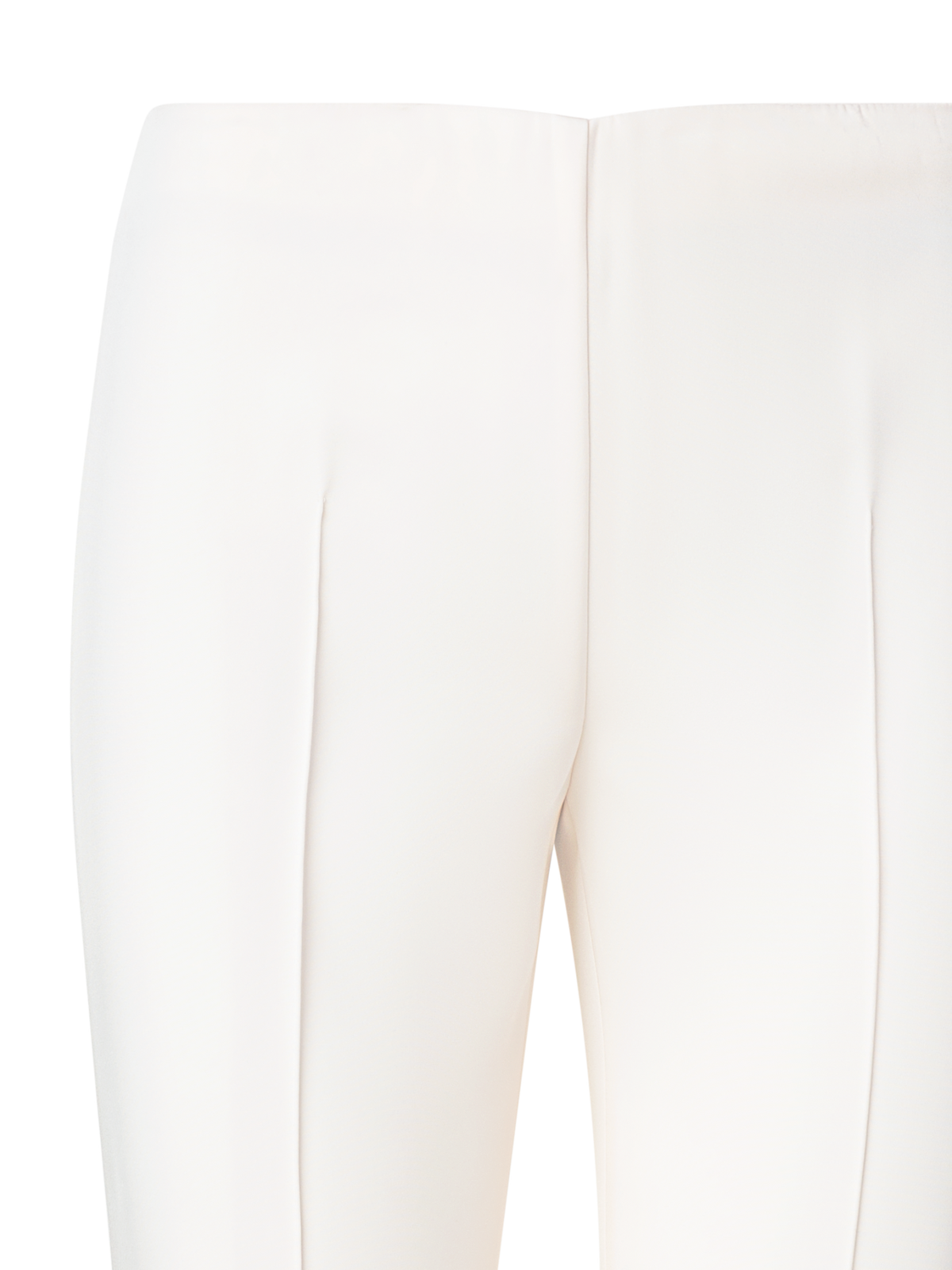 Designer Slim Silk Stretch Crêpe Pants - ecru - white