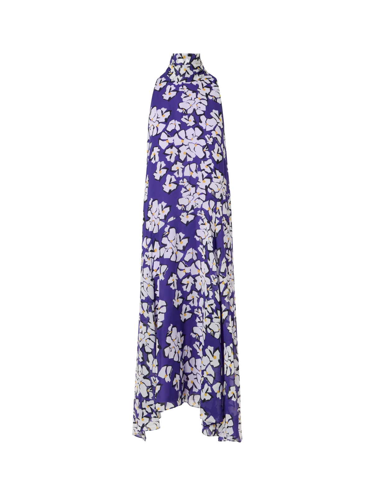 Designer Sleeveless Papercut Flower Midi Dress - purple