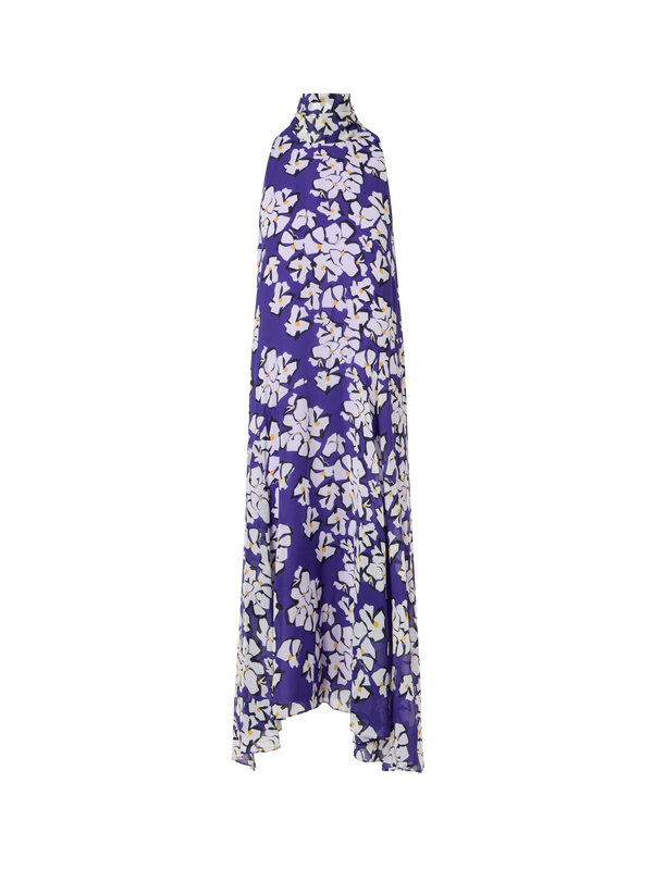 Designer Sleeveless Papercut Flower Midi Dress - purple