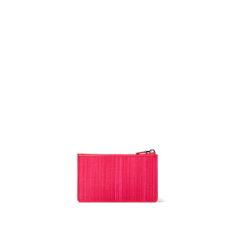 Zipped Card Holder in Horsehair and Leather