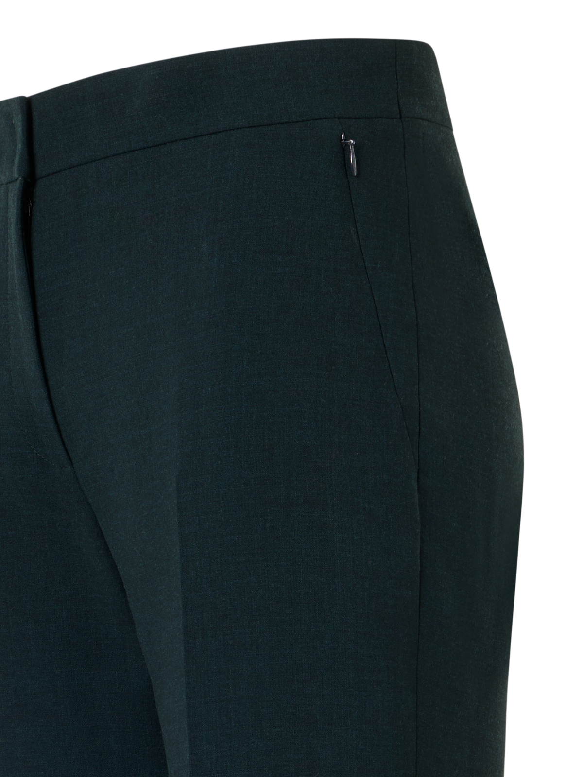 Designer Straight Pants in Wool Double-Face - green