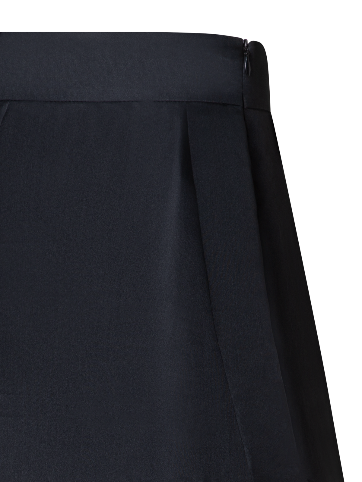 Designer Asymetrical Midi Skirt in Silk Organza - black