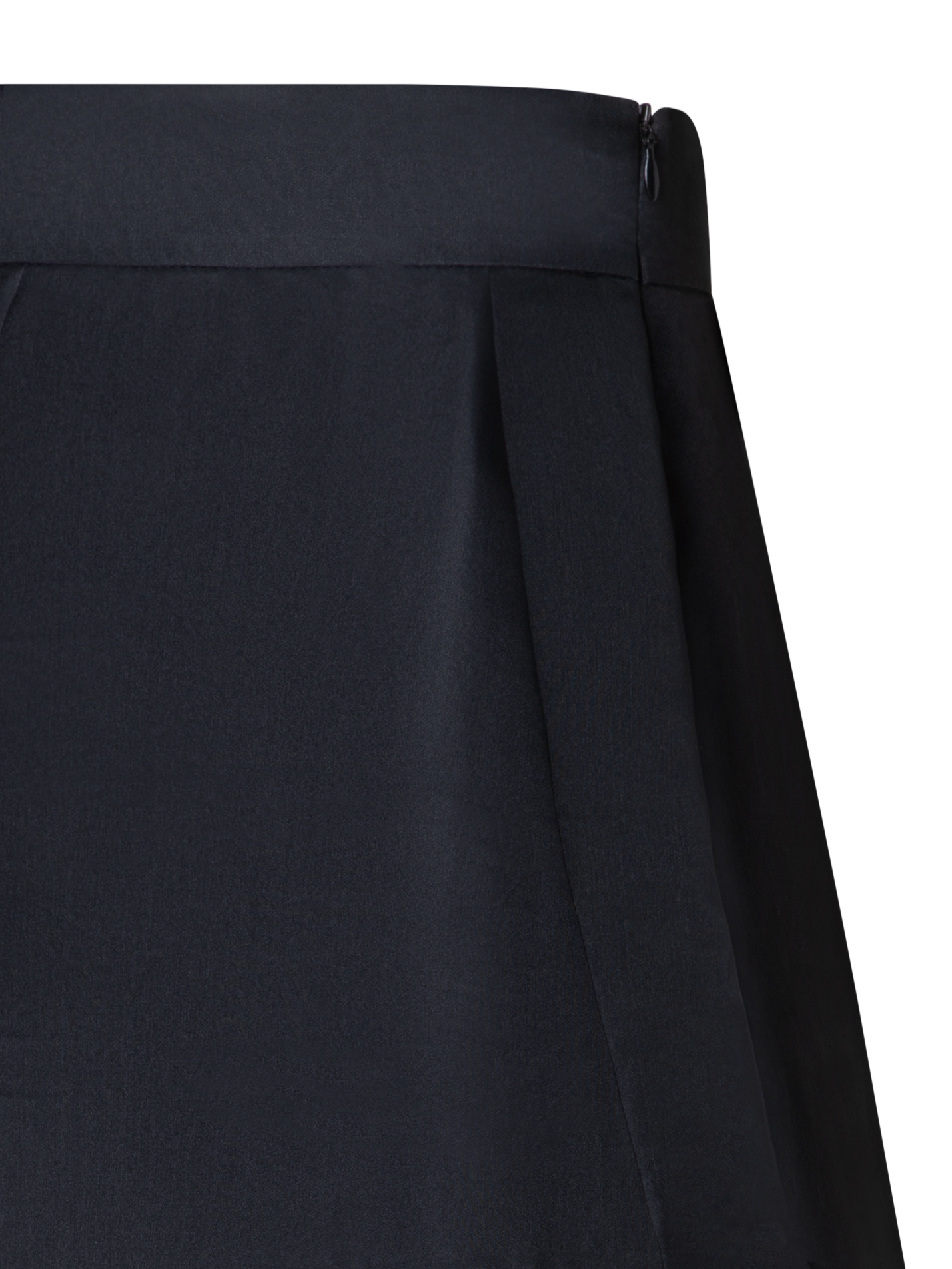 Designer Asymetrical Midi Skirt in Silk Organza - black