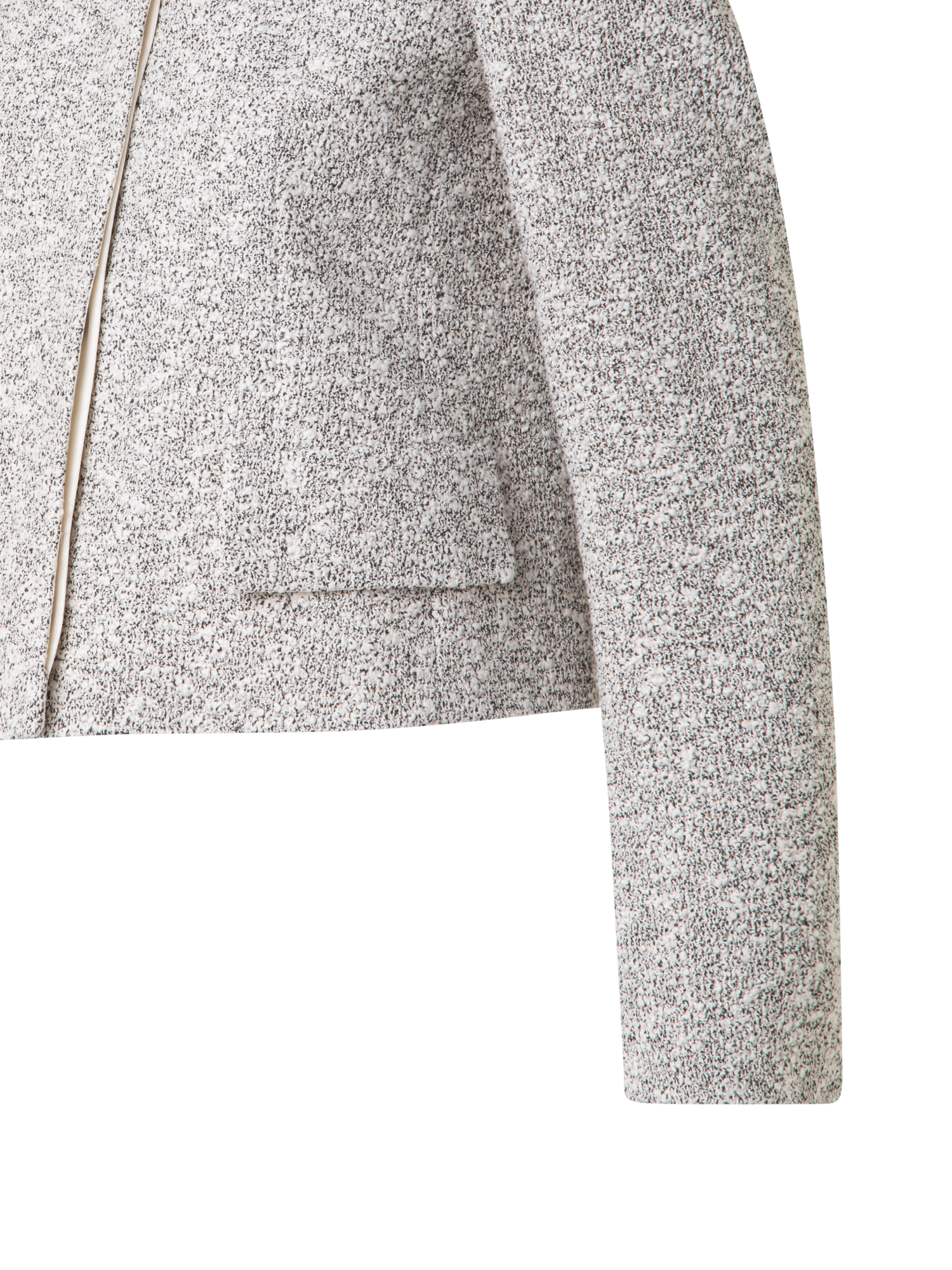 Designer Cropped Bouclé Tweed Jacket - grey