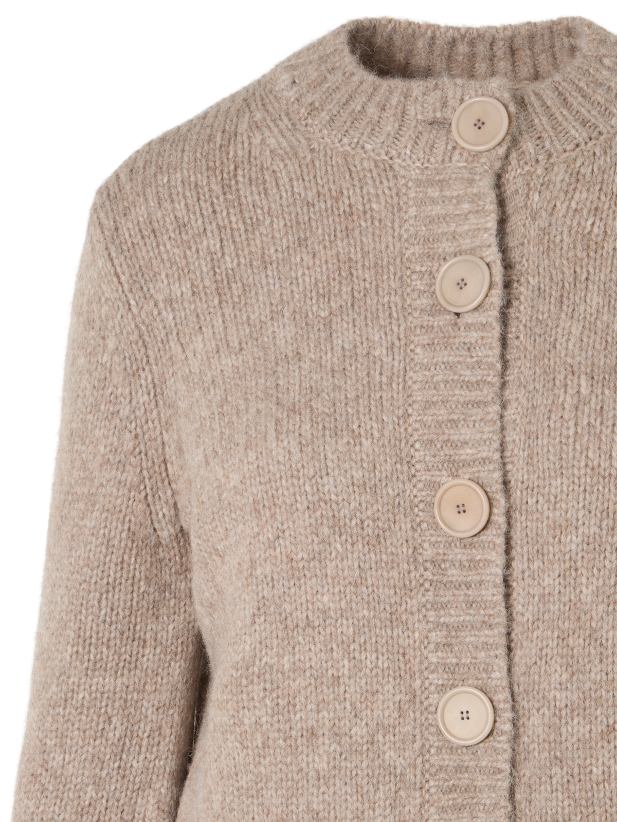 Designer Knit Cardigan in Fluffy Alpaca - beige