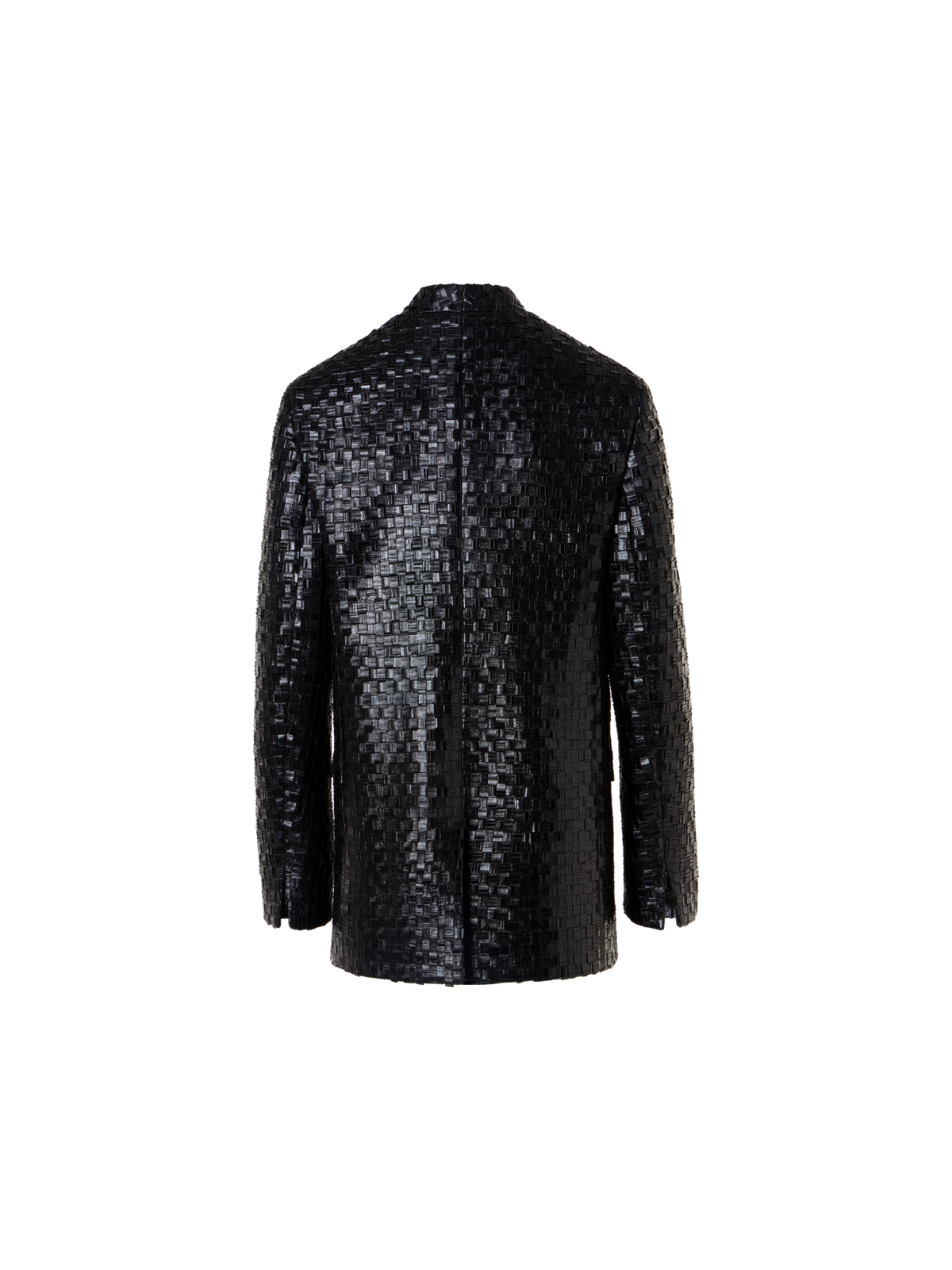 Designer Techno Metal Braid Cardigan Jacket - black
