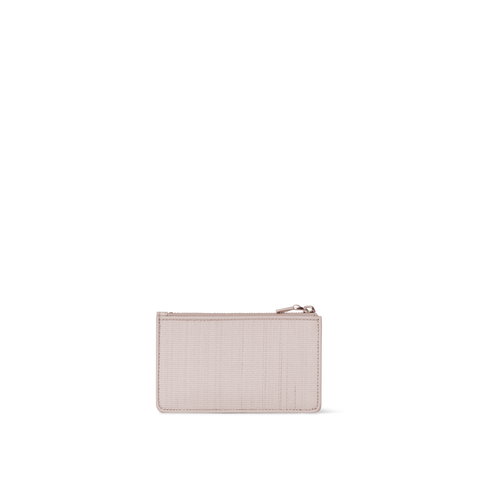 Zipped Card Holder in Horsehair and Leather