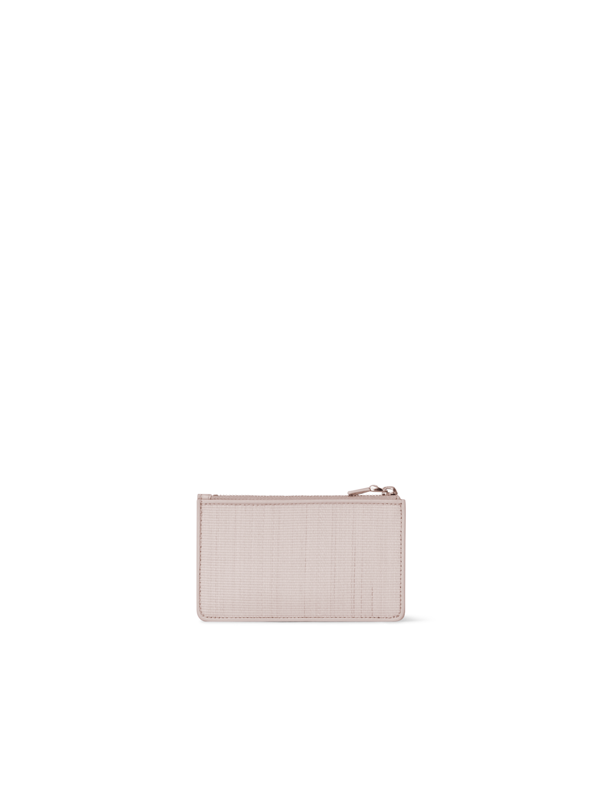 Designer Zipped Card Holder in Horsehair and Leather - neutral - beige