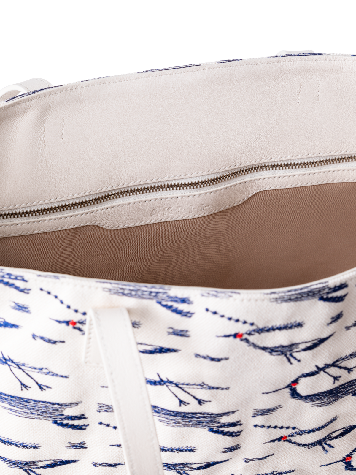 Designer Ai Medium Shoulder Tote - white - blue - multicolor - ecru