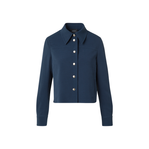 Short Boxy Jacket in Cotton Double-Face