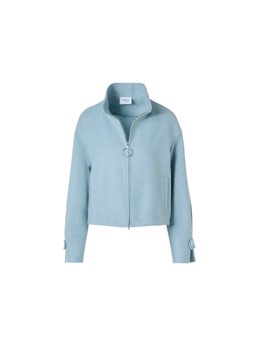 Designer Blouson Jacket in Wool Blend - blue