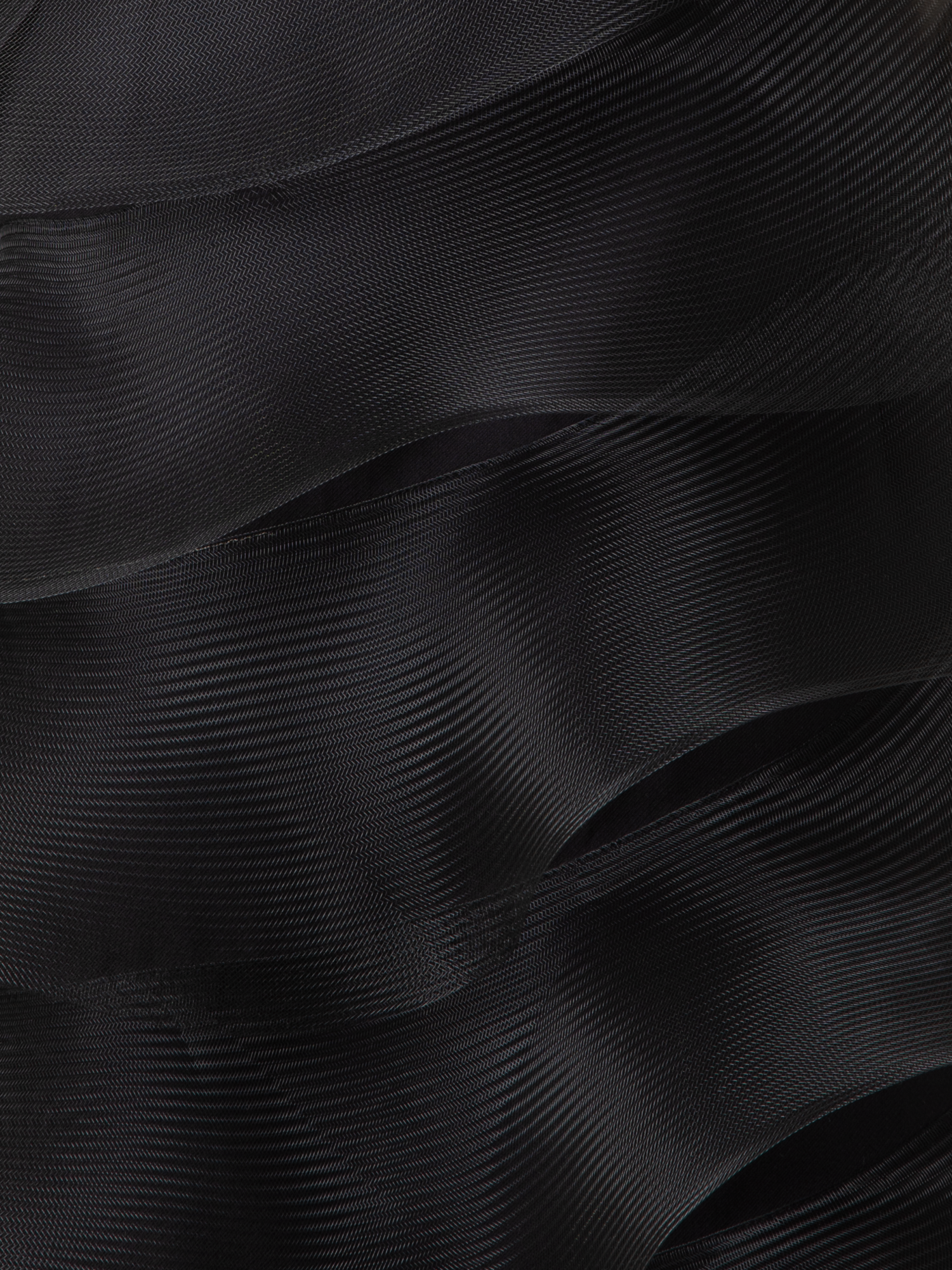 Designer Cotton Silk Cocktail Dress with Waves - black