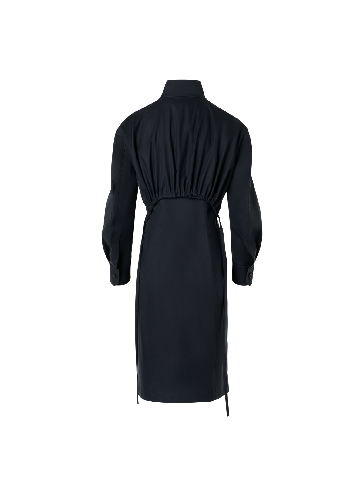 Designer Cotton Gabardine Shirt Dress - black