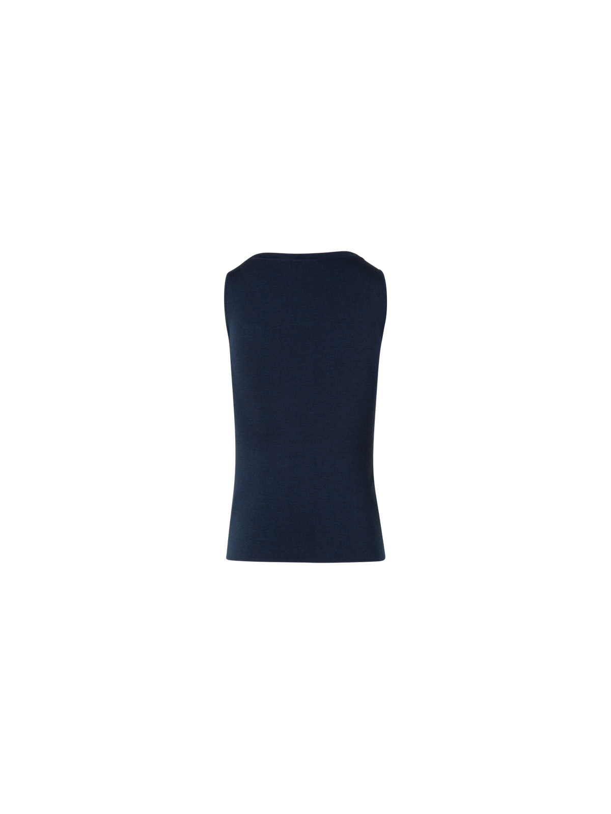 Designer Knit Tank Top in Silk Stretch - neutral - navy - blue