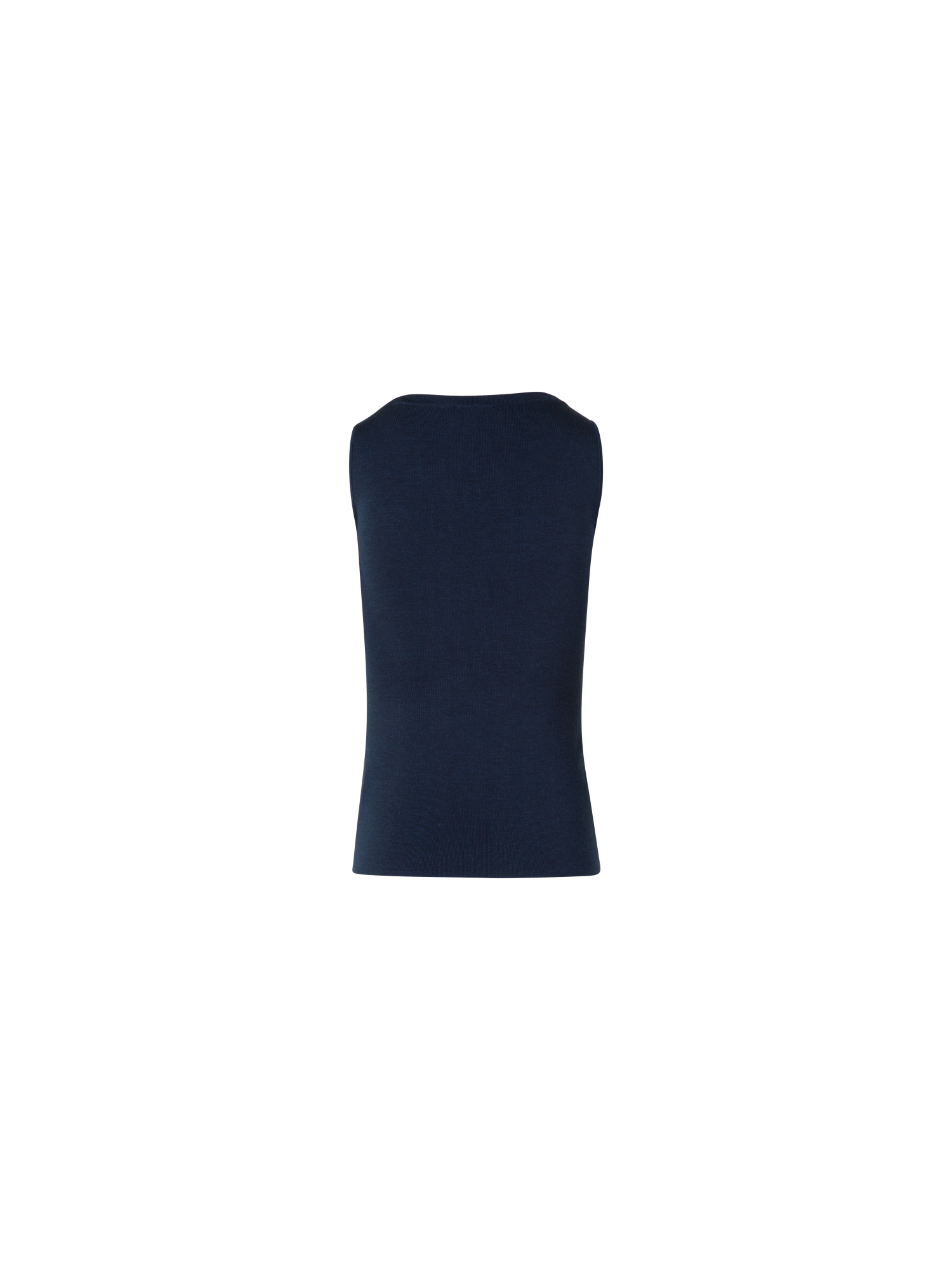 Designer Knit Tank Top in Silk Stretch - neutral - navy - blue