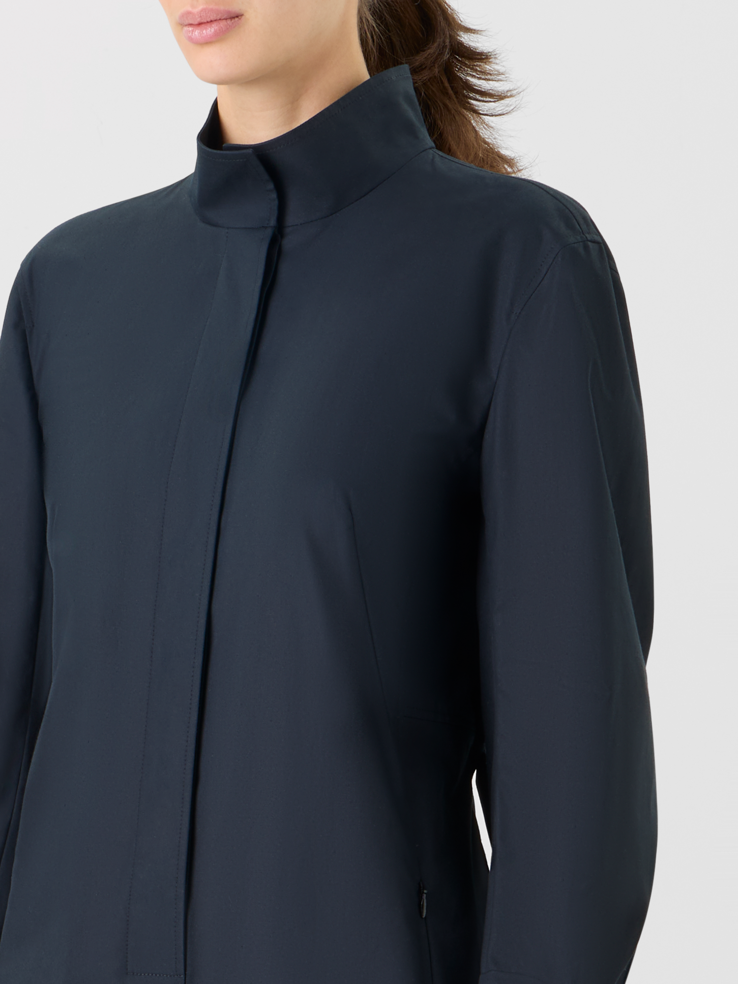 Designer Cotton Gabardine Shirt Dress - black 