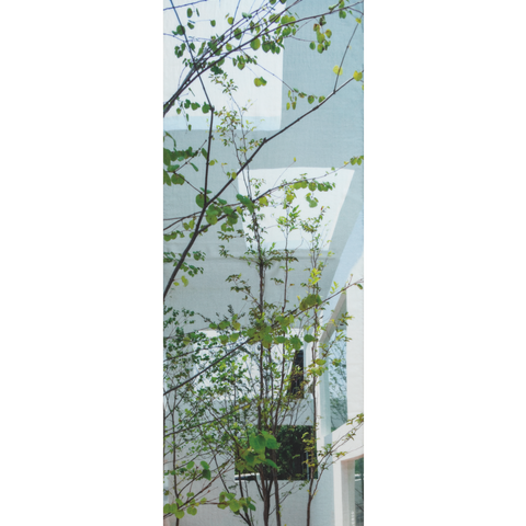 Cashmere Silk Scarf with House N Trees Print