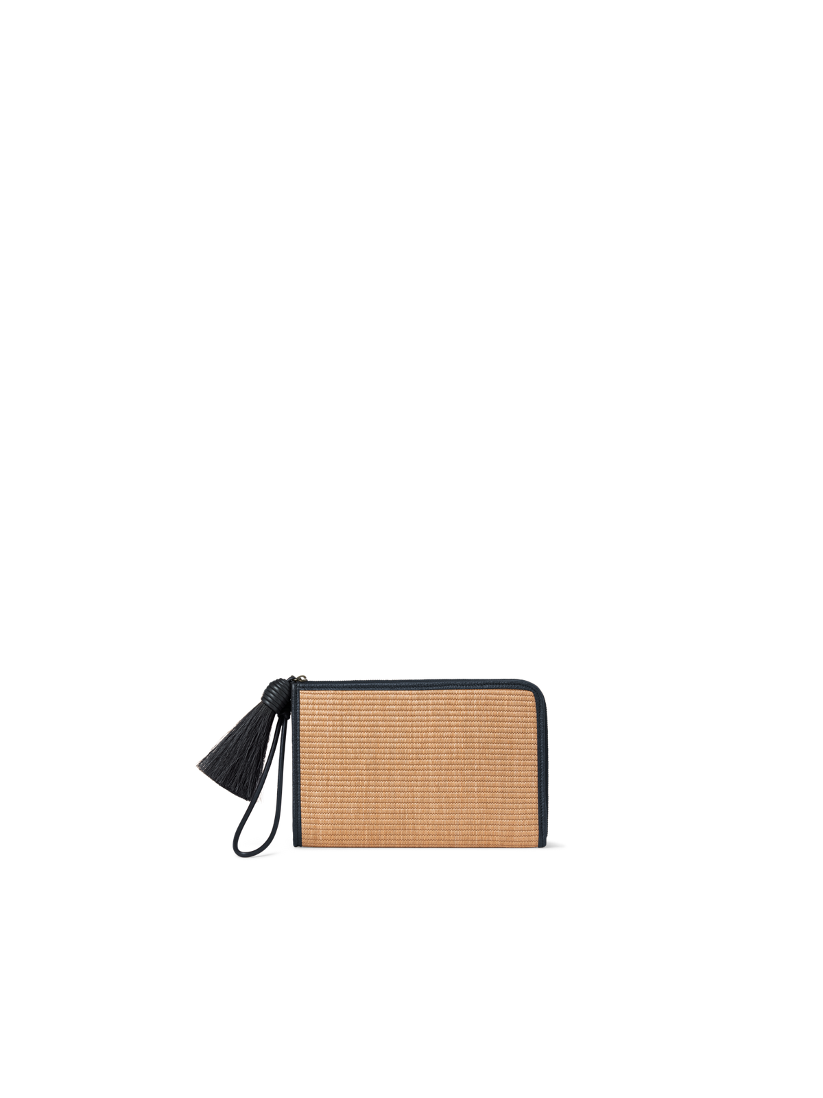 Designer Alexa Tassle Pouch - navy - blue - multicolor - beige