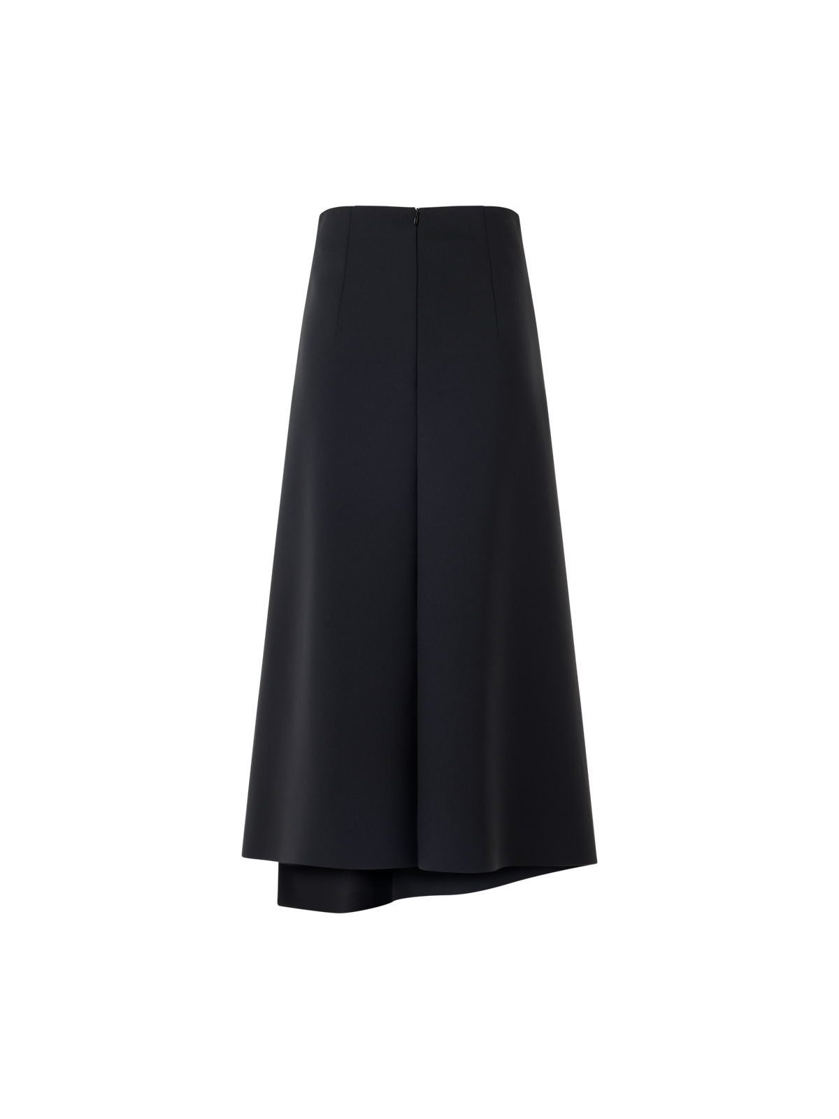 Designer Midi Skirt in Neoprene with Front Draping - black