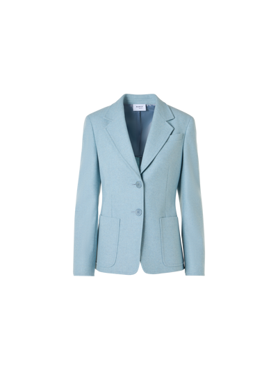 Designer Tailored Wool Flannel Jacket - blue