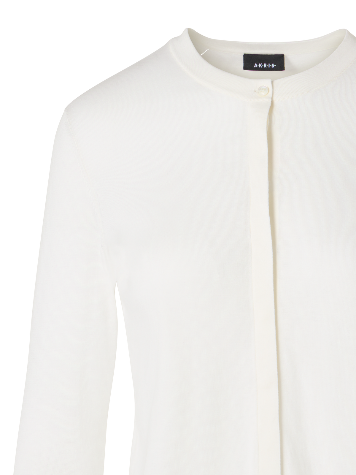 Designer Long-Sleeve Sea Island Cotton Knit Cardigan - ecru