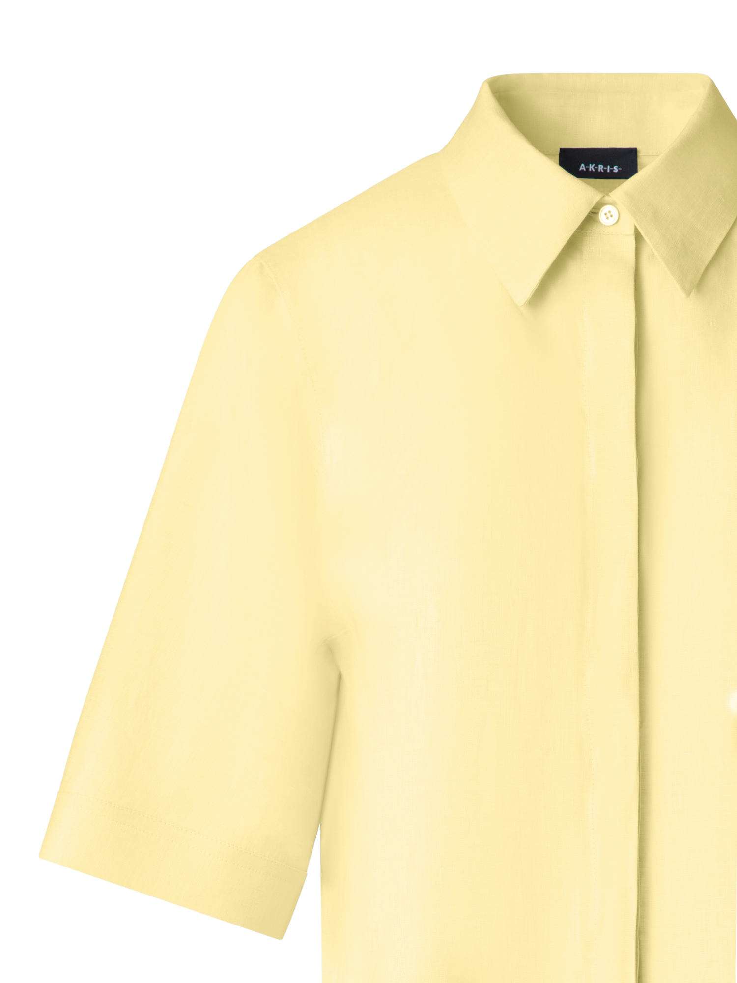 Designer Boxy Shirt Blouse in Linen - pastel - yellow