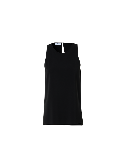 Designer Signature Laser-Cut Sleeveless Blouse - black