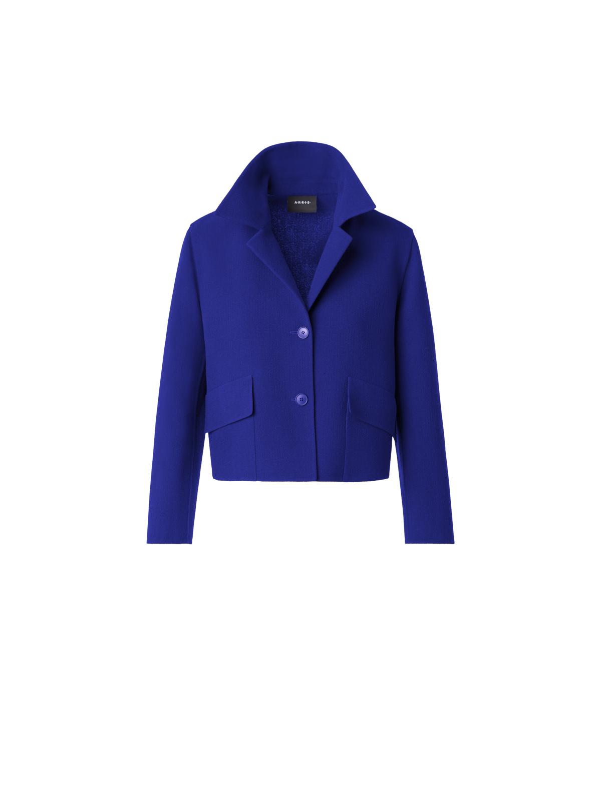 Designer Short Jacket in Wool Crêpe Double-Face - purple