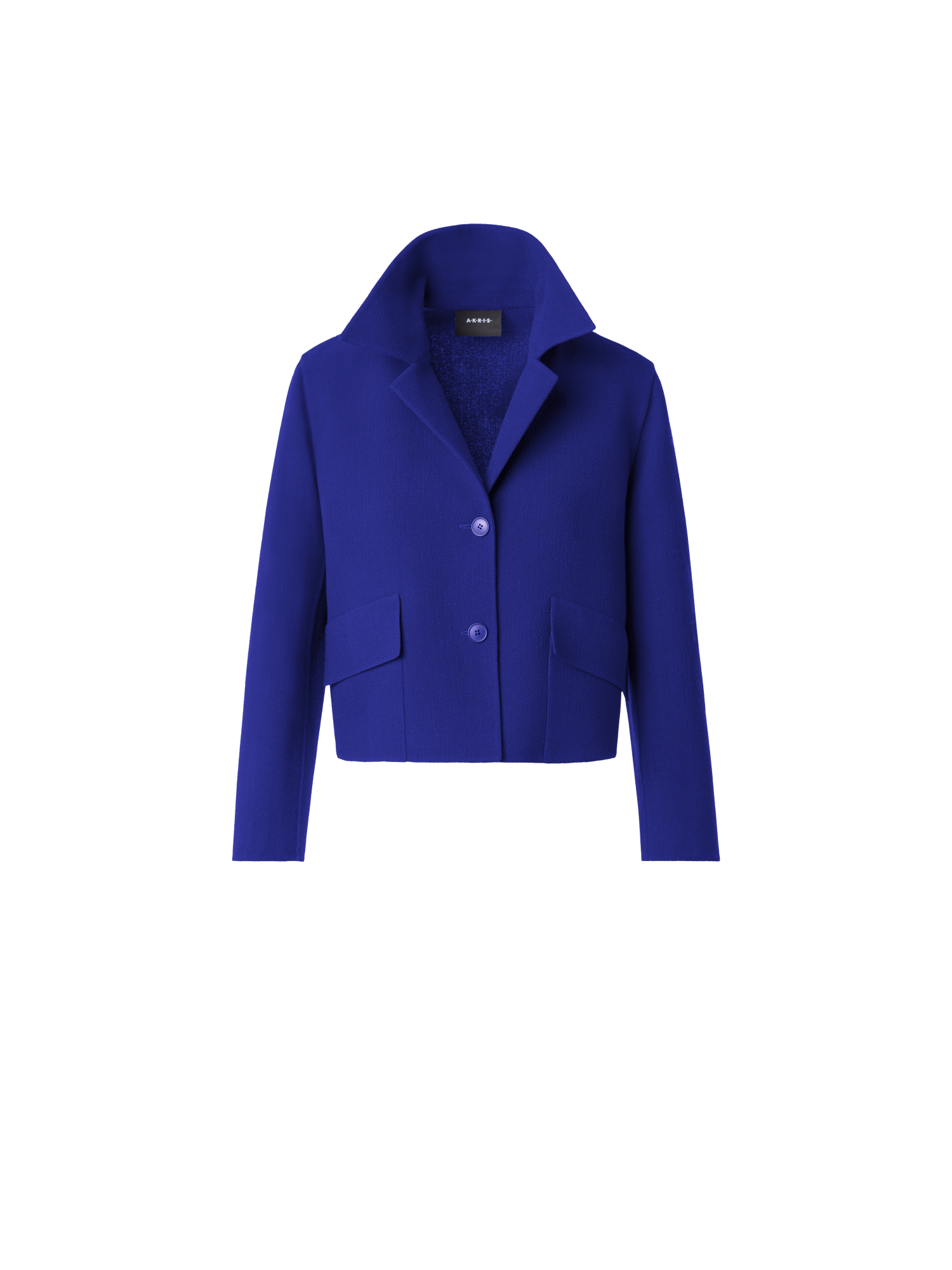 Designer Short Jacket in Wool Crêpe Double-Face - purple