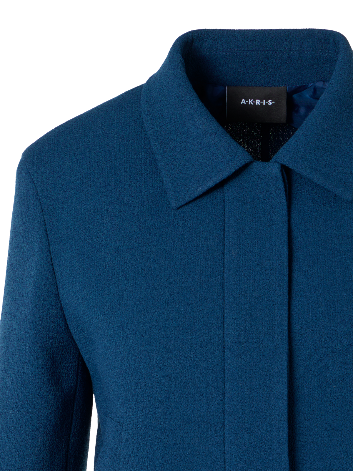 Designer Kato Short Jacket in Wool-Crêpe Double-Face - blue