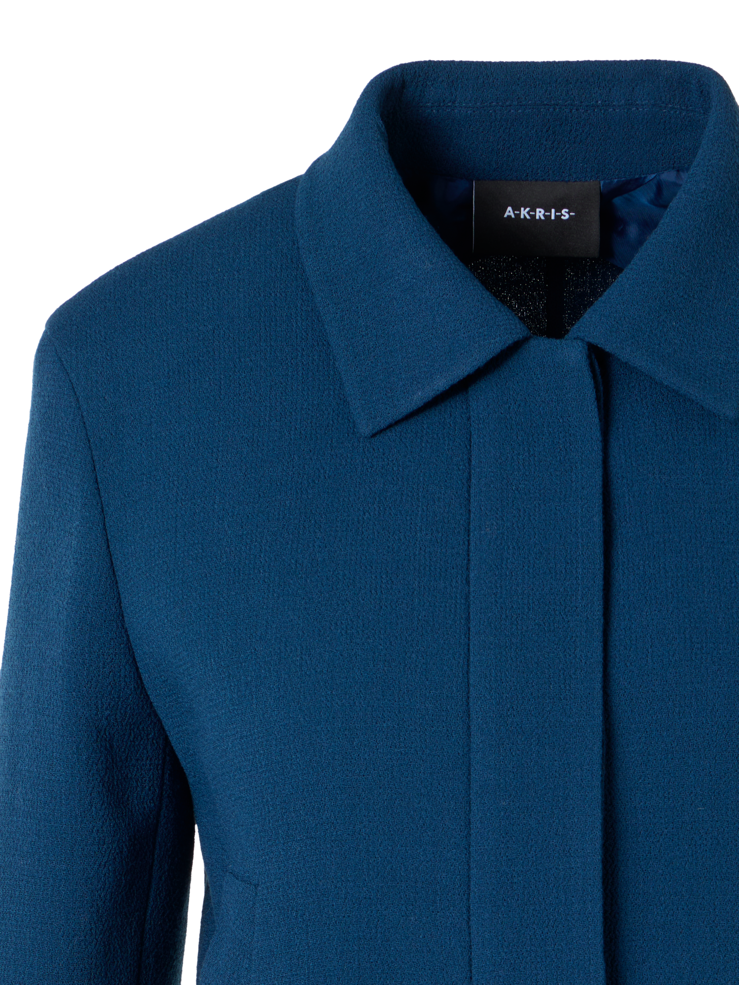 Designer Kato Short Jacket in Wool-Crêpe Double-Face - blue