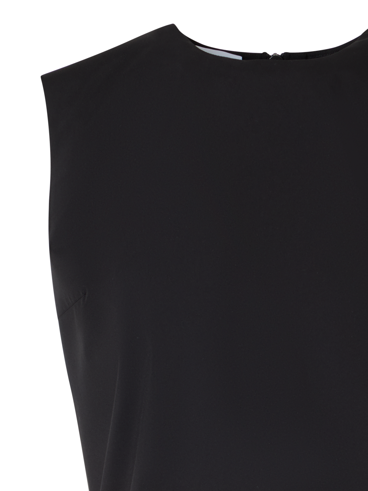 Designer Sleeveless Mixed-Media Knit Top - black