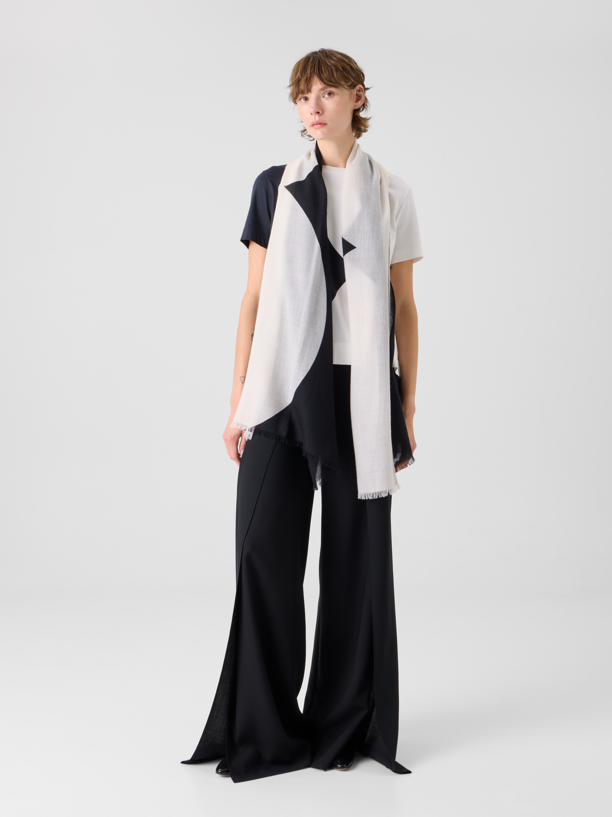 Designer Cashmere Scarf in Cloud Print - multicolor #editorial