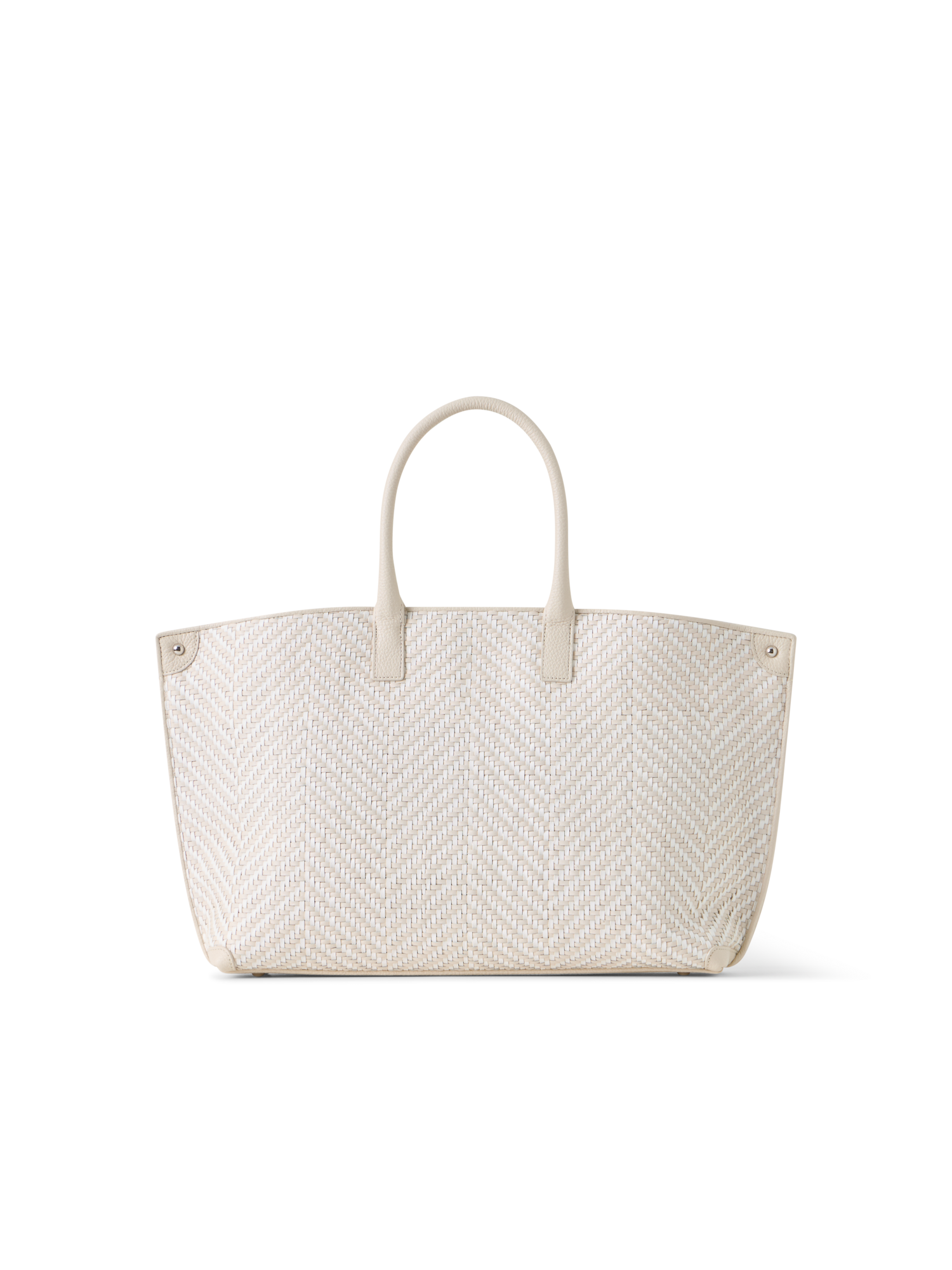 Designer Ai Small Top Handle Tote - beige - ecru