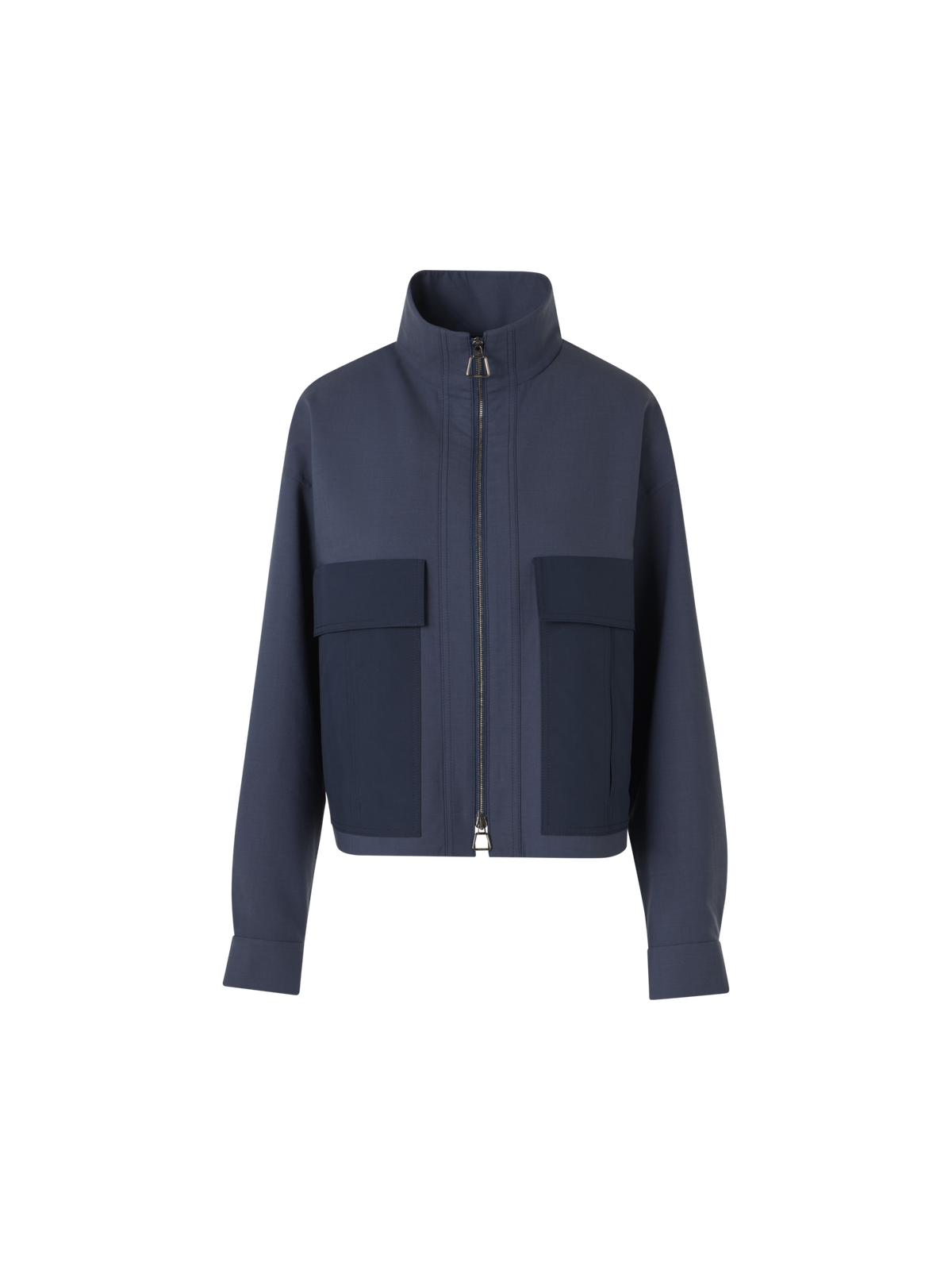 Designer Kamil Short Jacket in Cotton Double-Face - blue