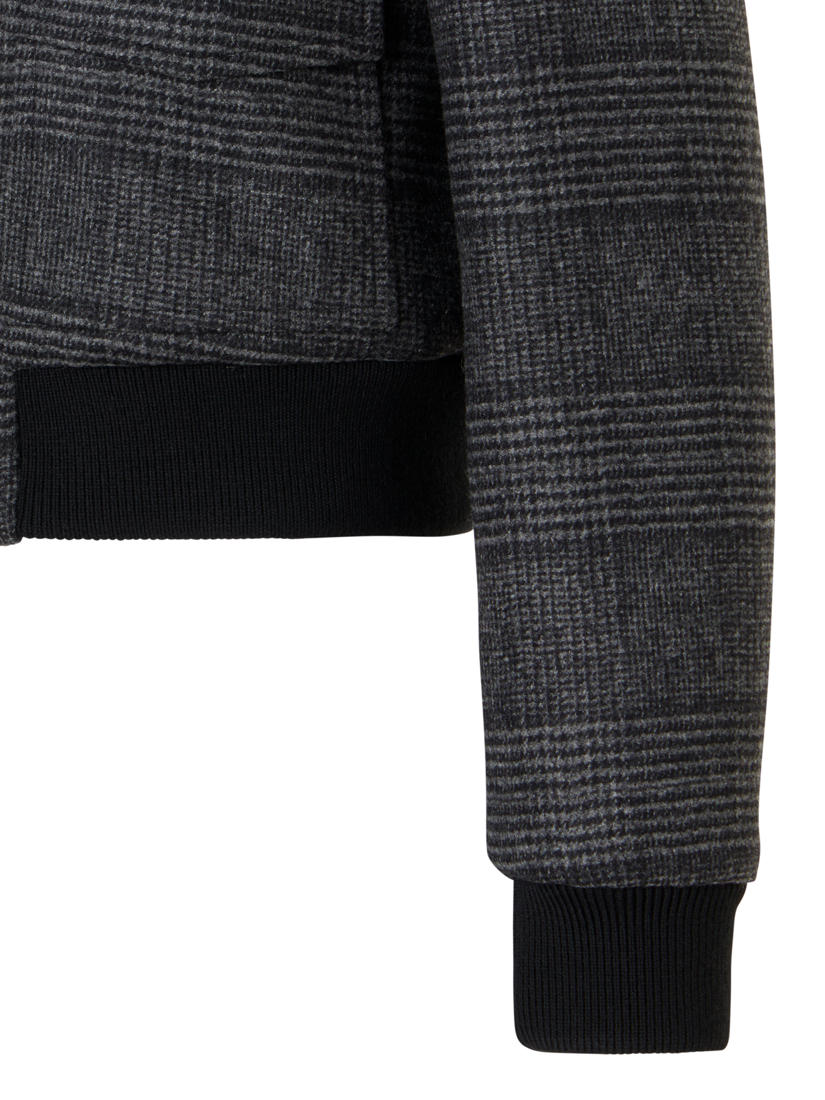 Designer Prince of Wales Wool Double-Face Bomber with Trapezoid Padding - black - multicolor - grey