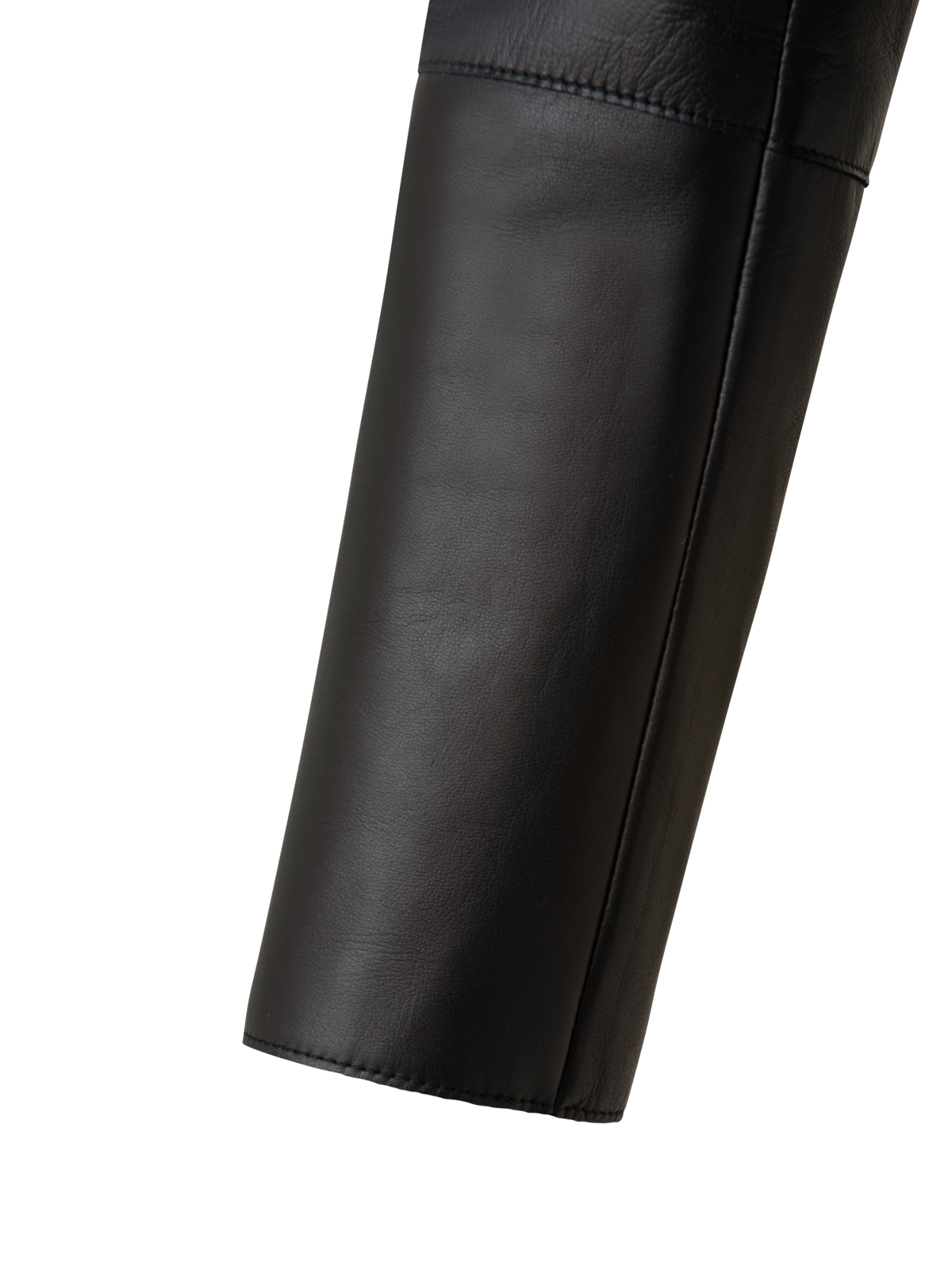 Designer Cropped Leather Jacket - black