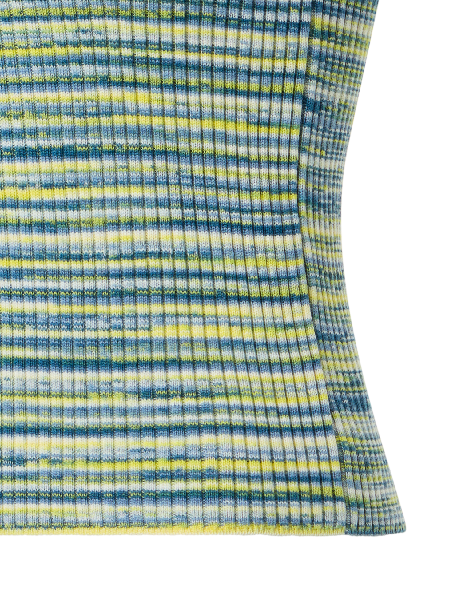 Designer Fitted Scoop Neck Space-Dye Merino Rib Knit Tank - multicolor