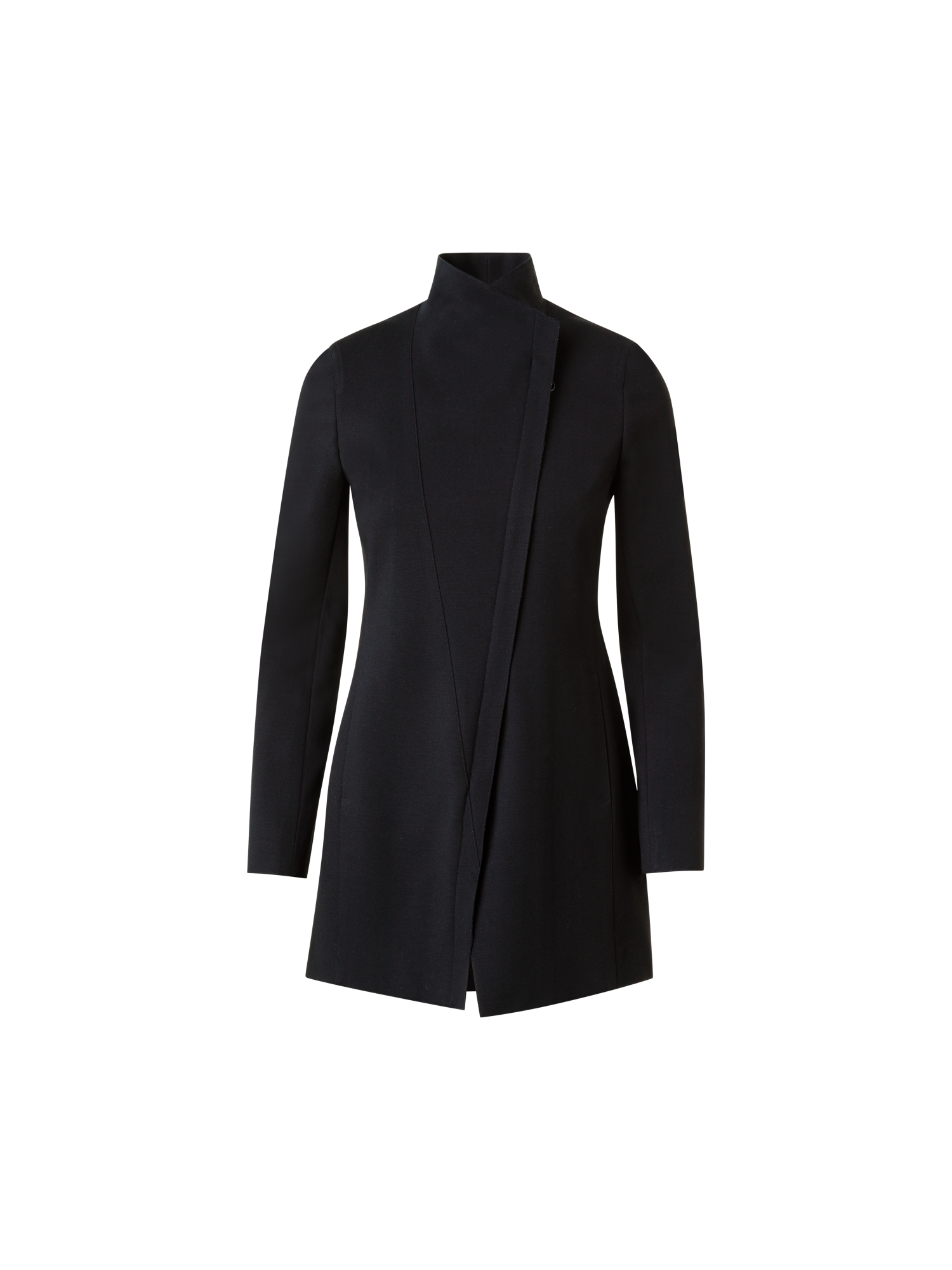 Designer Long Jersey Blazer Jacket - black