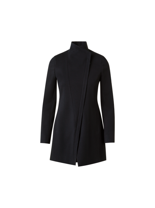 Designer Long Jersey Blazer Jacket - black