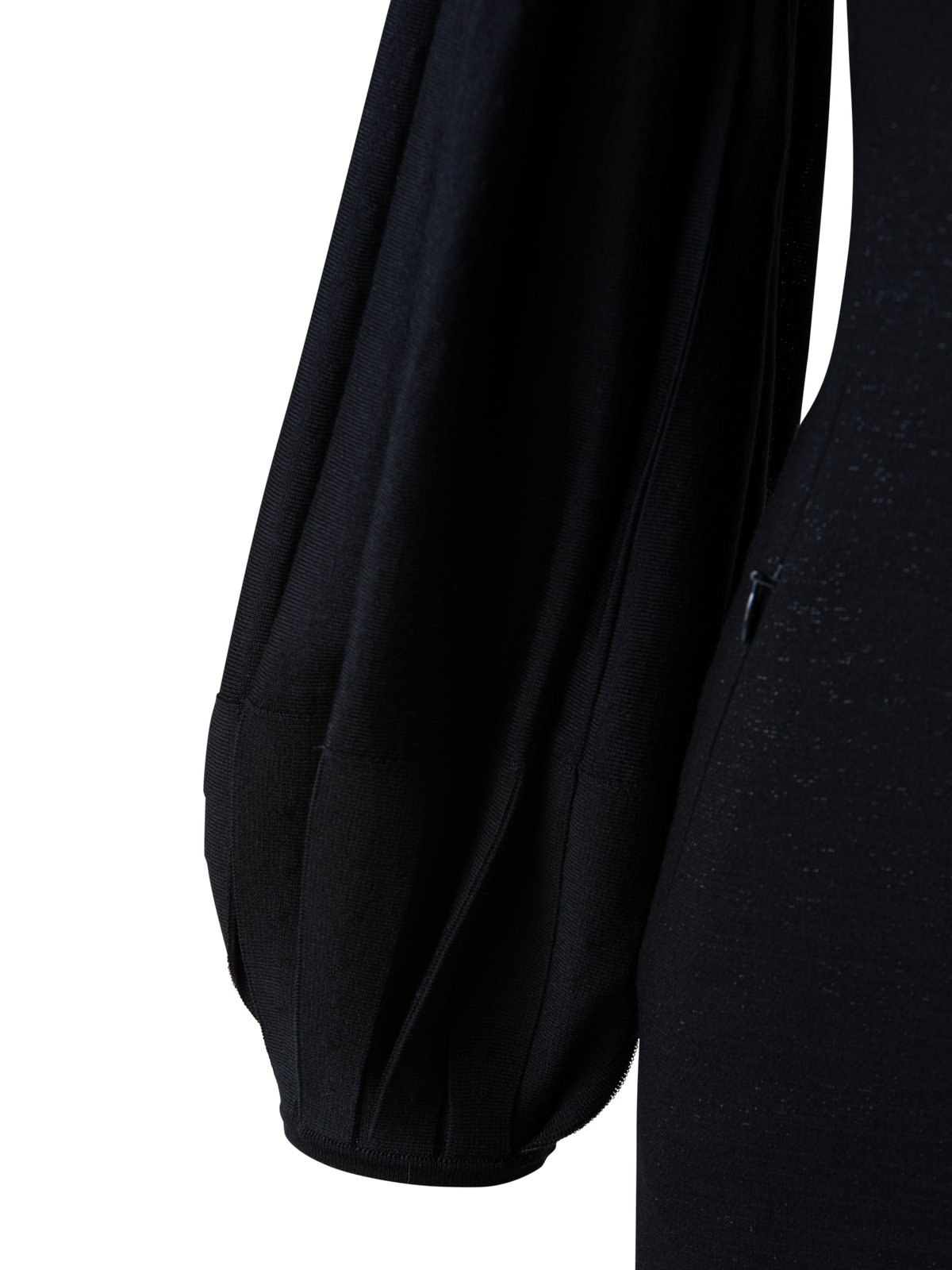 Designer Wool Lurex Double Face Knit Sleeve Dress