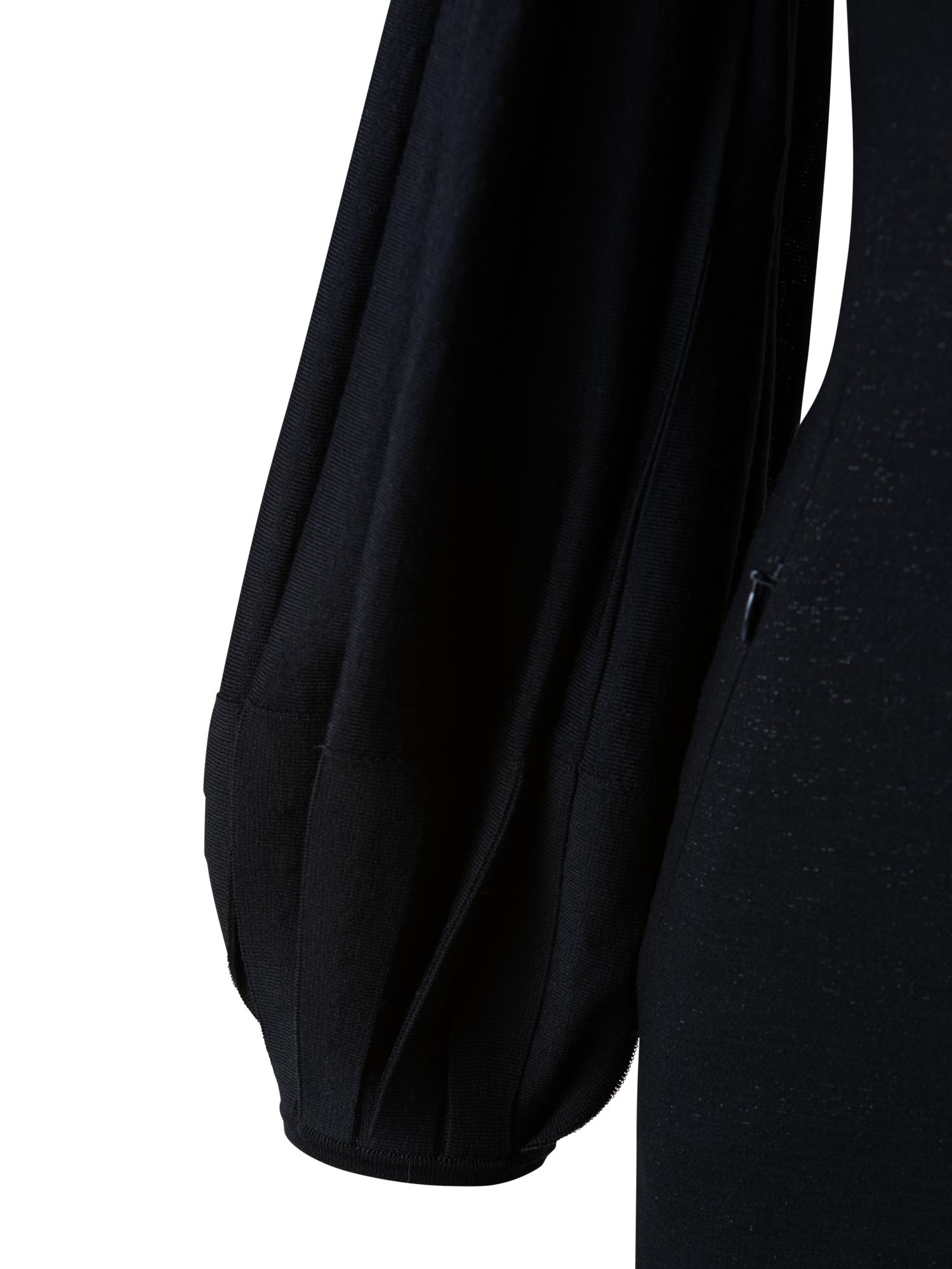 Designer Wool Lurex Double Face Knit Sleeve Dress