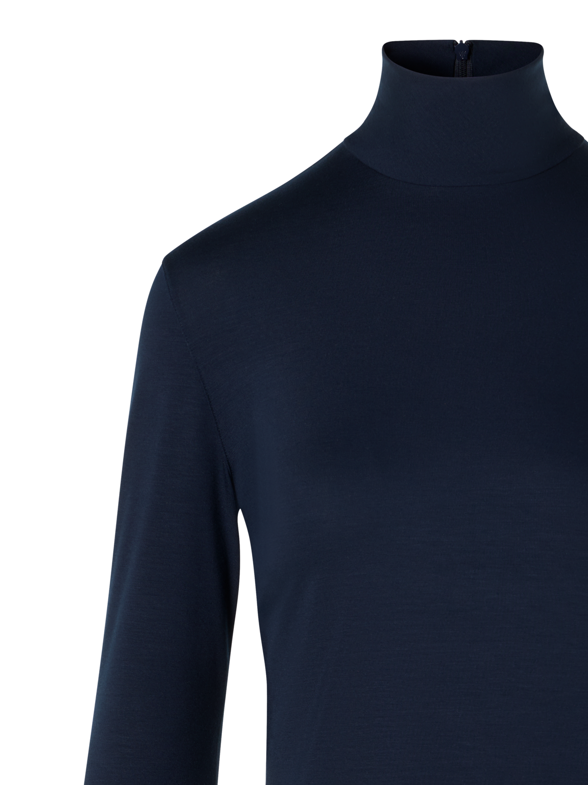 Designer Mock Neck Shirt in Modal Jersey - navy