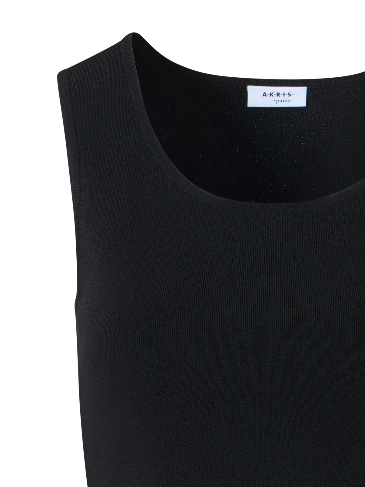 Designer Fitted Viscose Blend Knit Tank Top - black